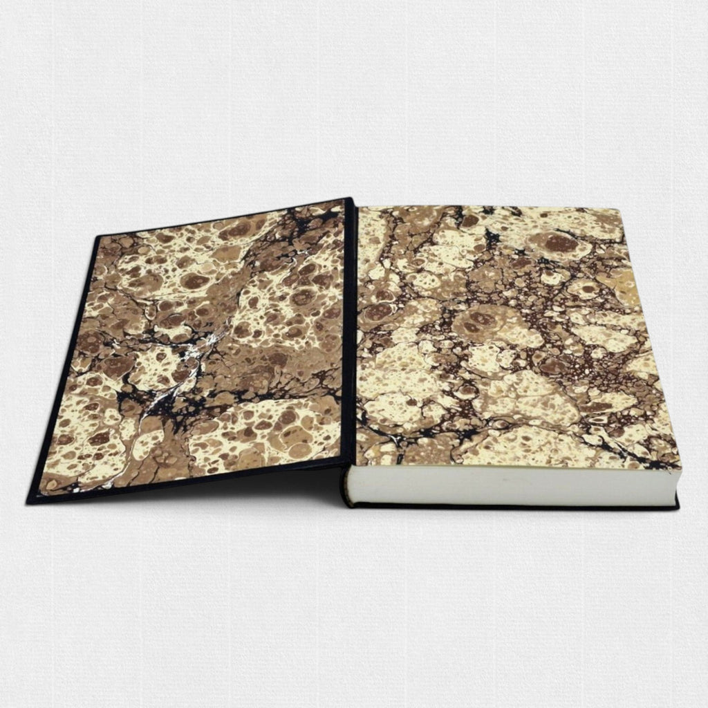 Elegant hand-marbled boards and matching slipcase of A Philosophical Enquiry into the Origin of Our Ideas of the Sublime and Beautiful by Edmund Burke, crafted in a refined fine binding.