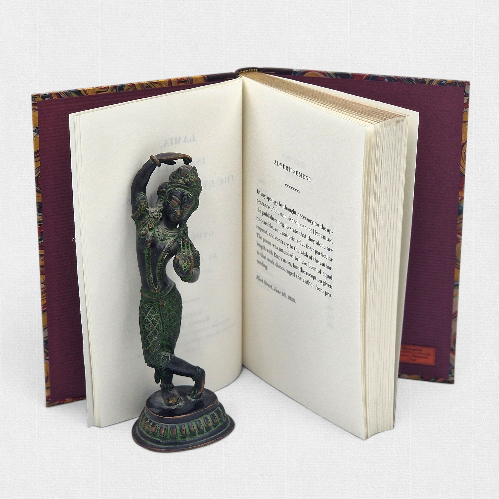 Open copy of John Keats Selected Poems fine press edition showing typography and interior pages printed on Fedrigoni Old Mill paper