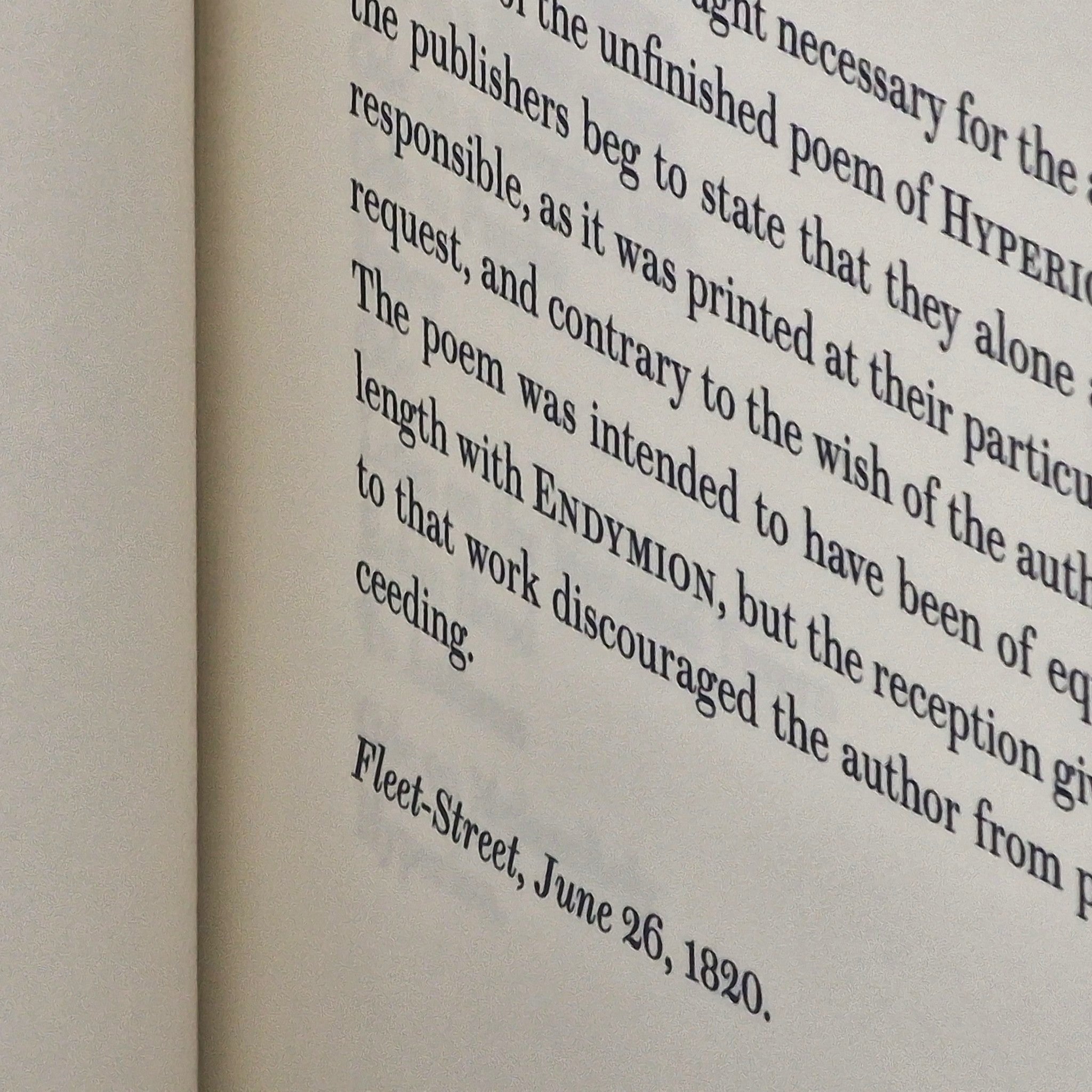 ypography detail from John Keats Selected Poems set in Brunel Text Roman No. 2 and printed on fine paper