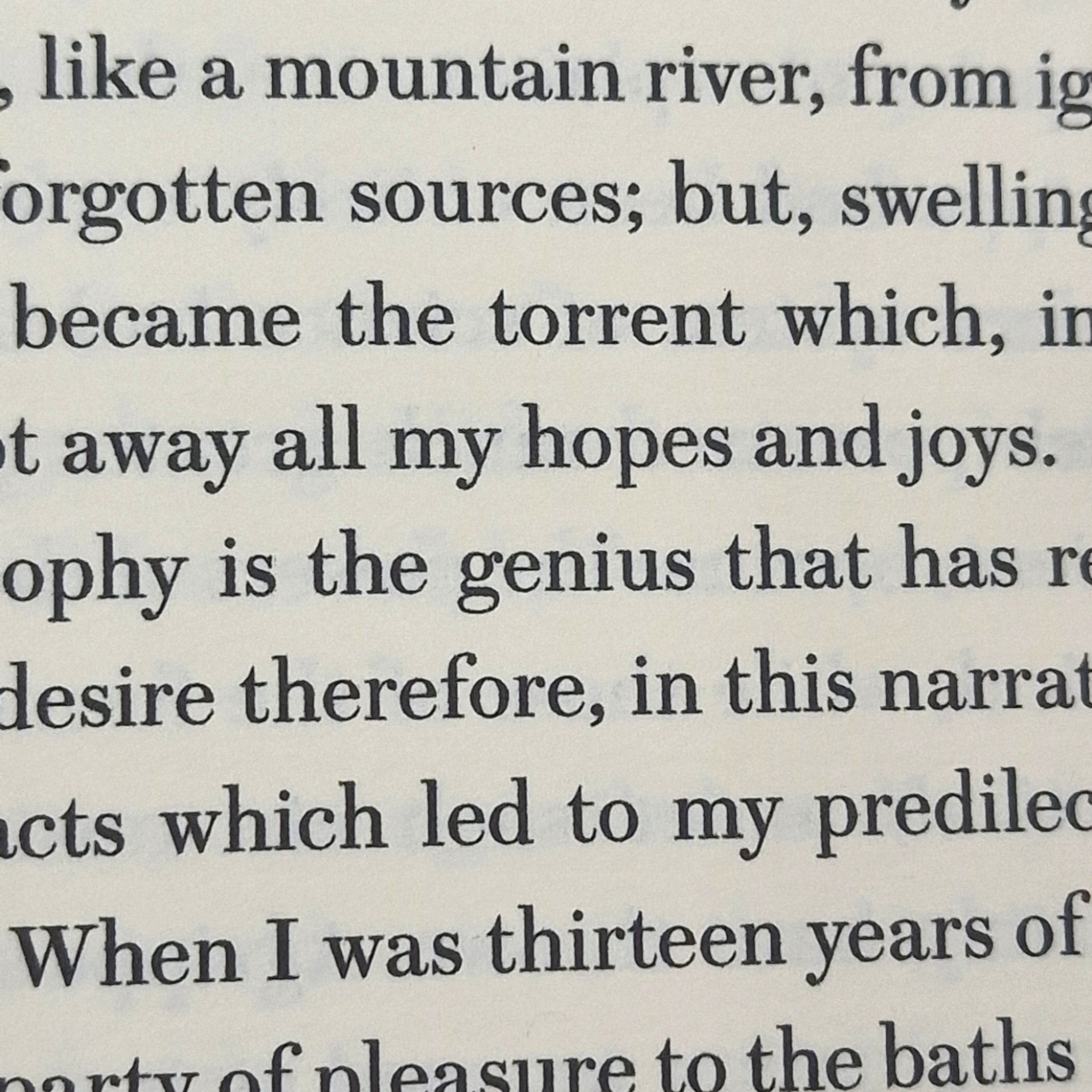 Close-up detail of typography printed on Century Laid cotton paper in the Woodbank Press Frankenstein edition.