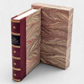 Samuel Johnson A Journey to the Western Islands of Scotland fine press edition by Woodbank Press, hand-bound leather binding with marbled boards, gilt-lettered spine and matching slipcase, limited edition of 25 copies.
