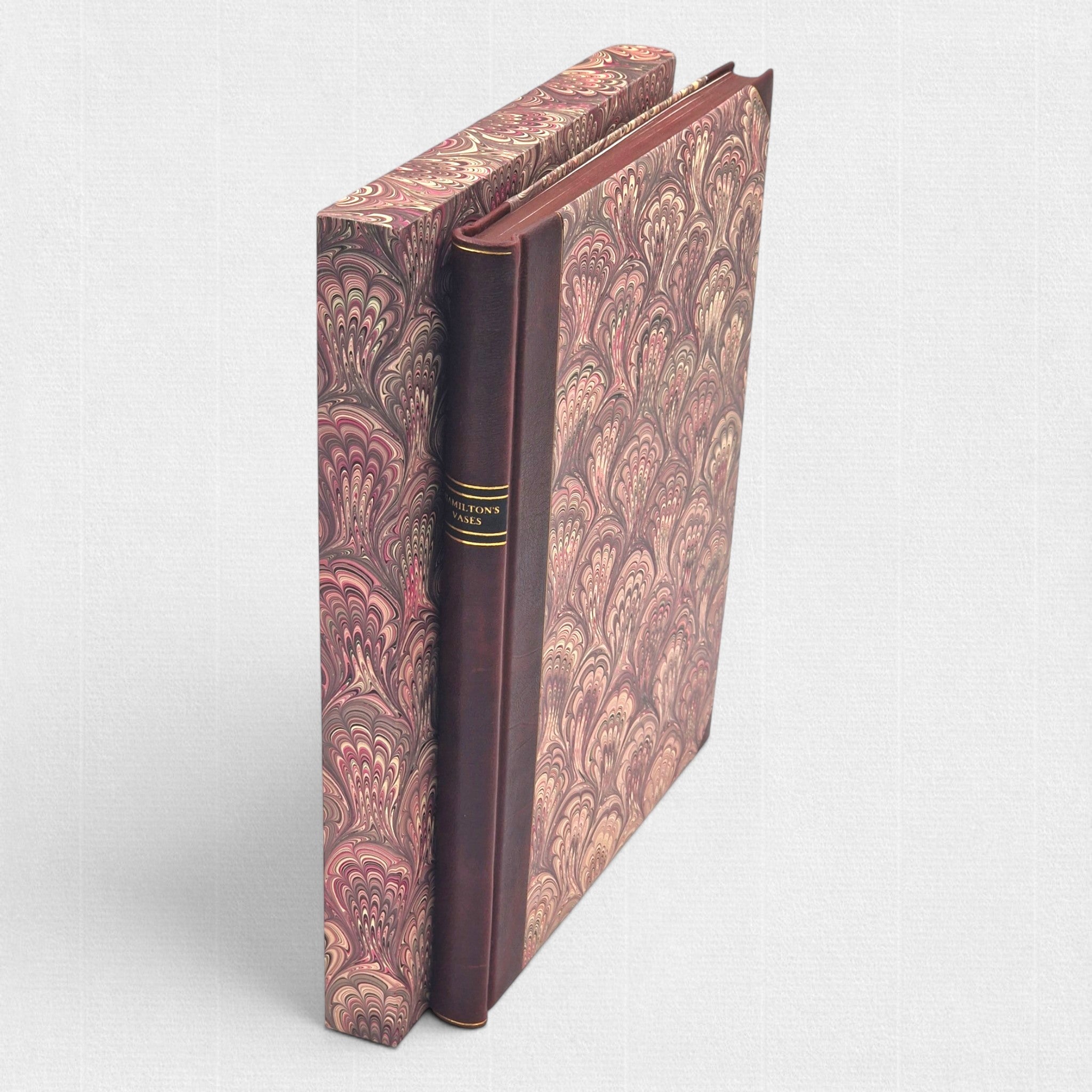 Woodbank Press fine press edition of Hamilton’s Vases with custom handmade marbled slipcase.
